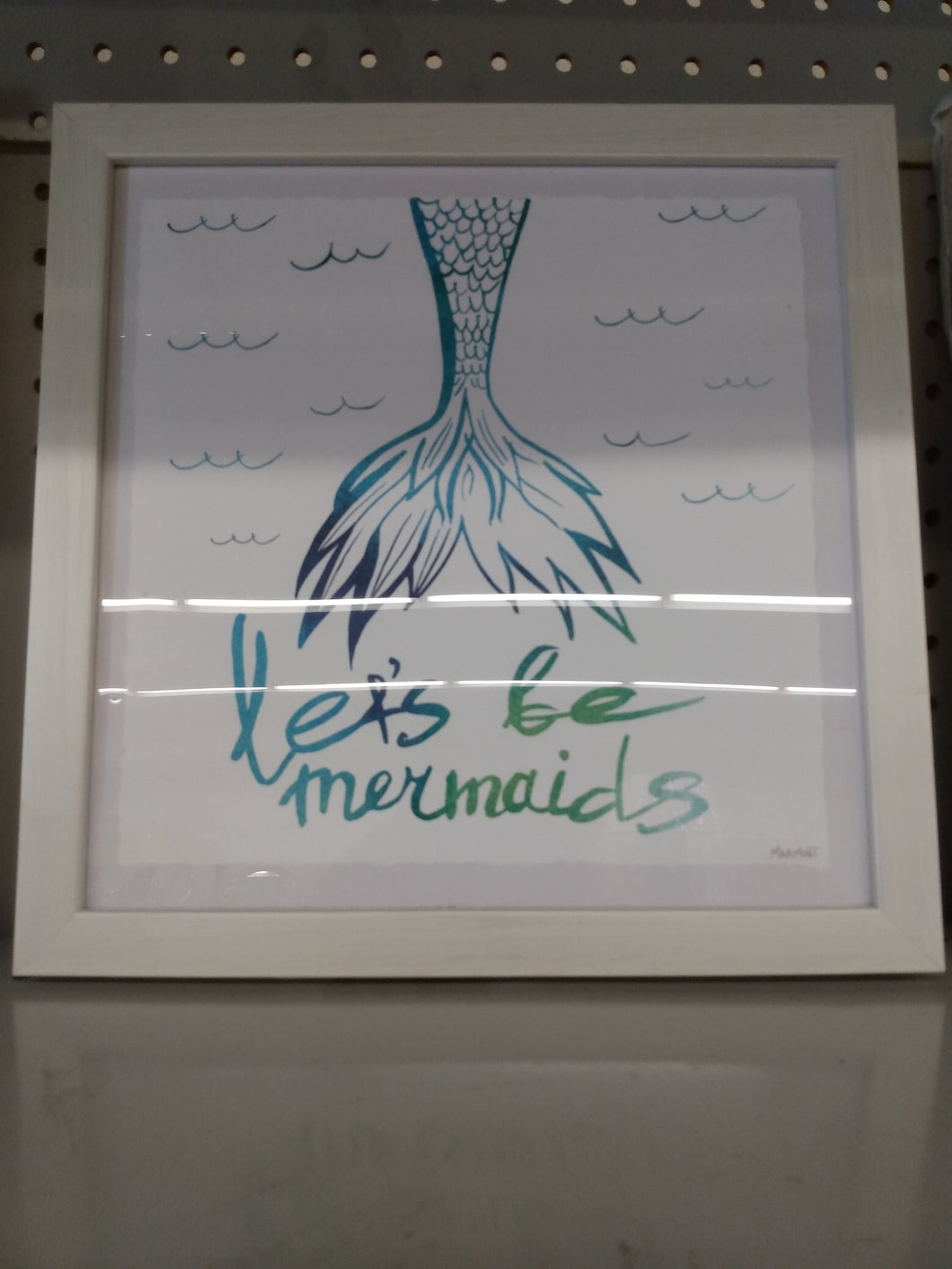 MARMONT HILL LET'S BE MERMAID 12-INCH SQUARED FRAMED WALL ART